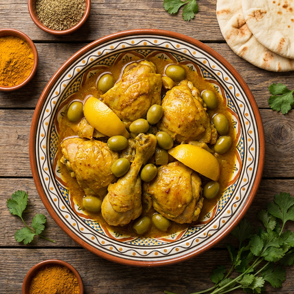 Tajine poulet et olives