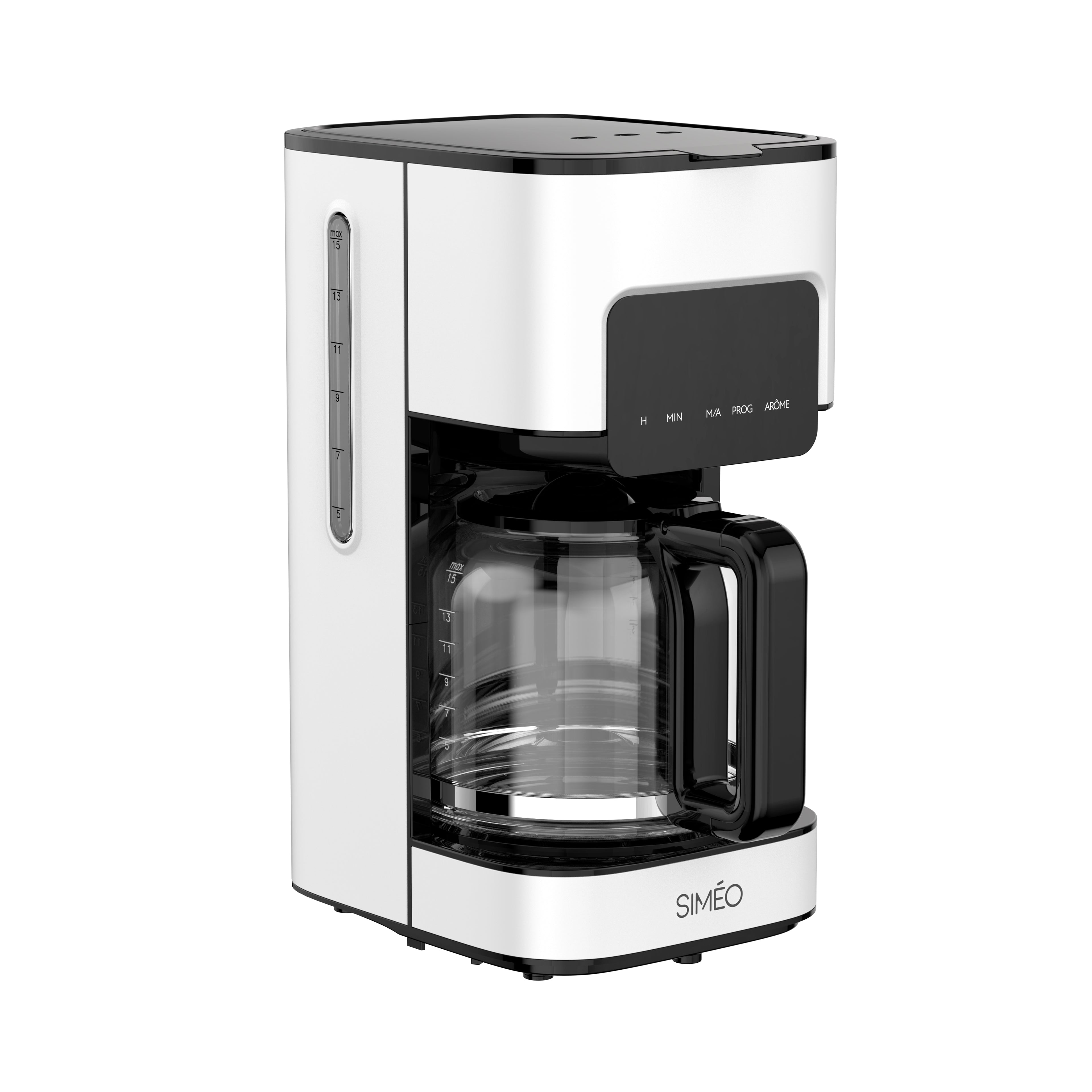Cafetière filtre programmable 1,5 L blanche