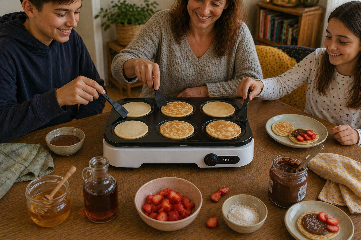 Crêpière électrique 6 mini crêpes